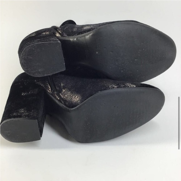 Charles David | Celeste Velvet Block Heel Booties in Black/Pewter - Picture 9 of 10